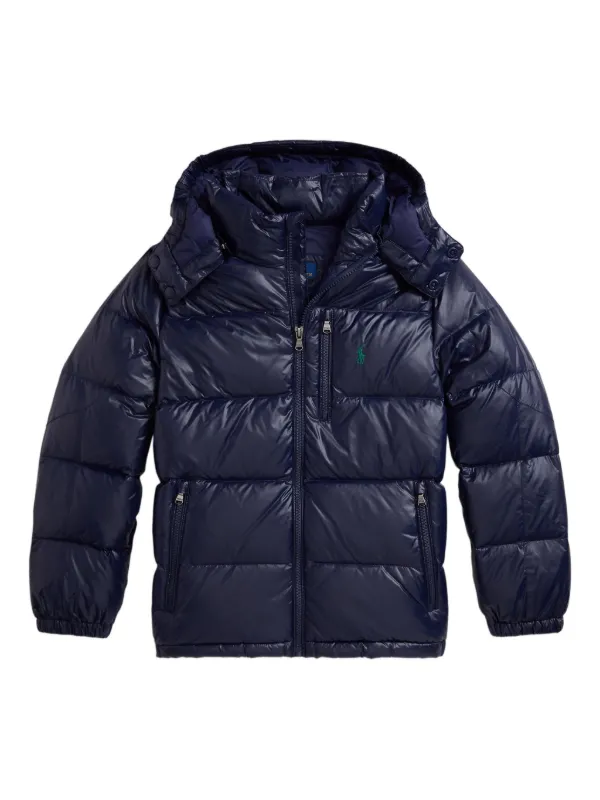 POLO RALPH LAUREN KIDS Quilted Hooded Padded Jacket Blue