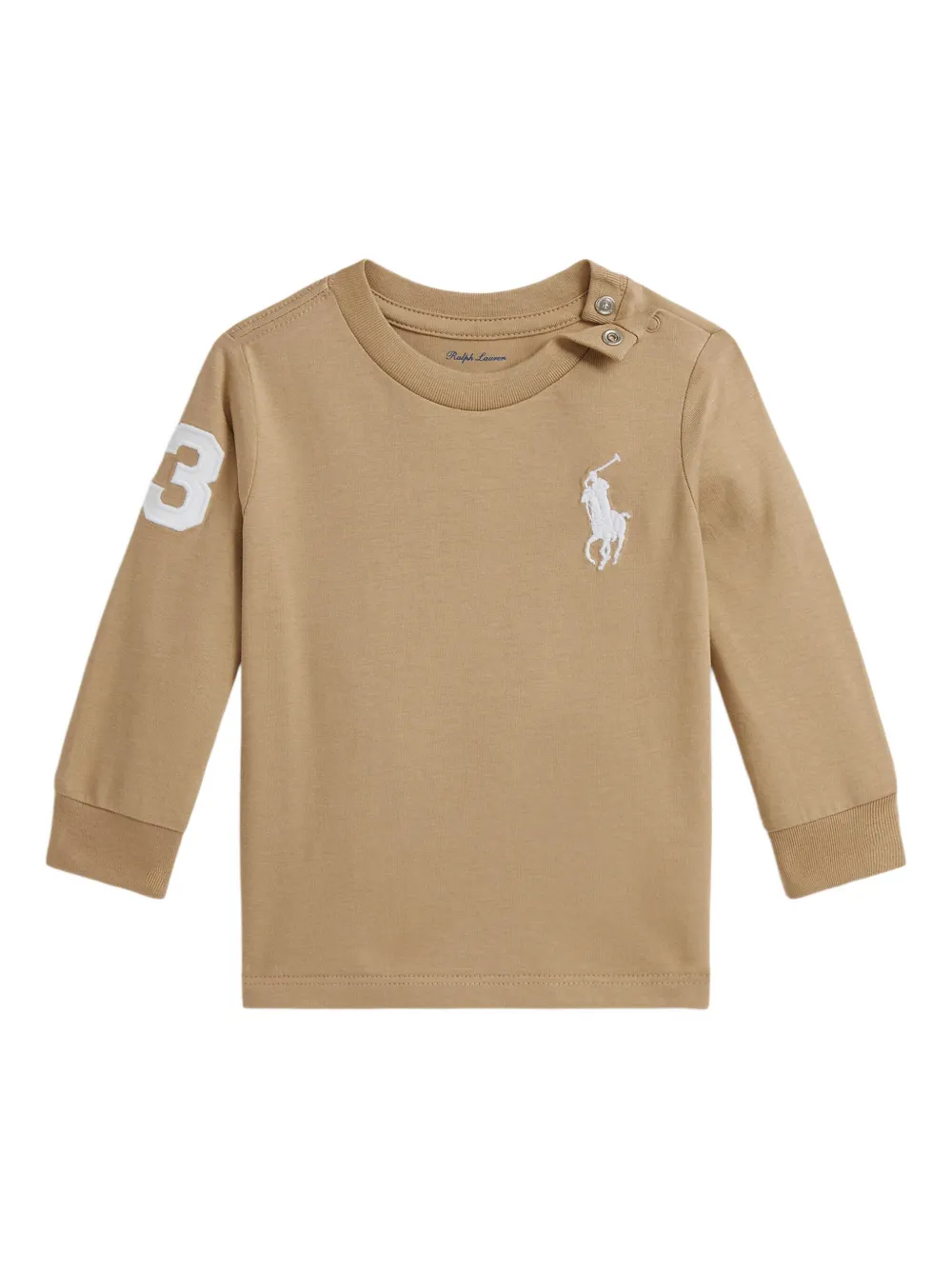POLO RALPH LAUREN KIDS cotton long-sleeve T-shirt | Brown | Image 1