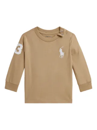 POLO RALPH LAUREN KIDS Cotton long-sleeve T-shirt | Brown | FARFETCH
