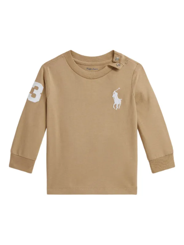 POLO RALPH LAUREN KIDS Cotton long-sleeve T-shirt | Brown | FARFETCH