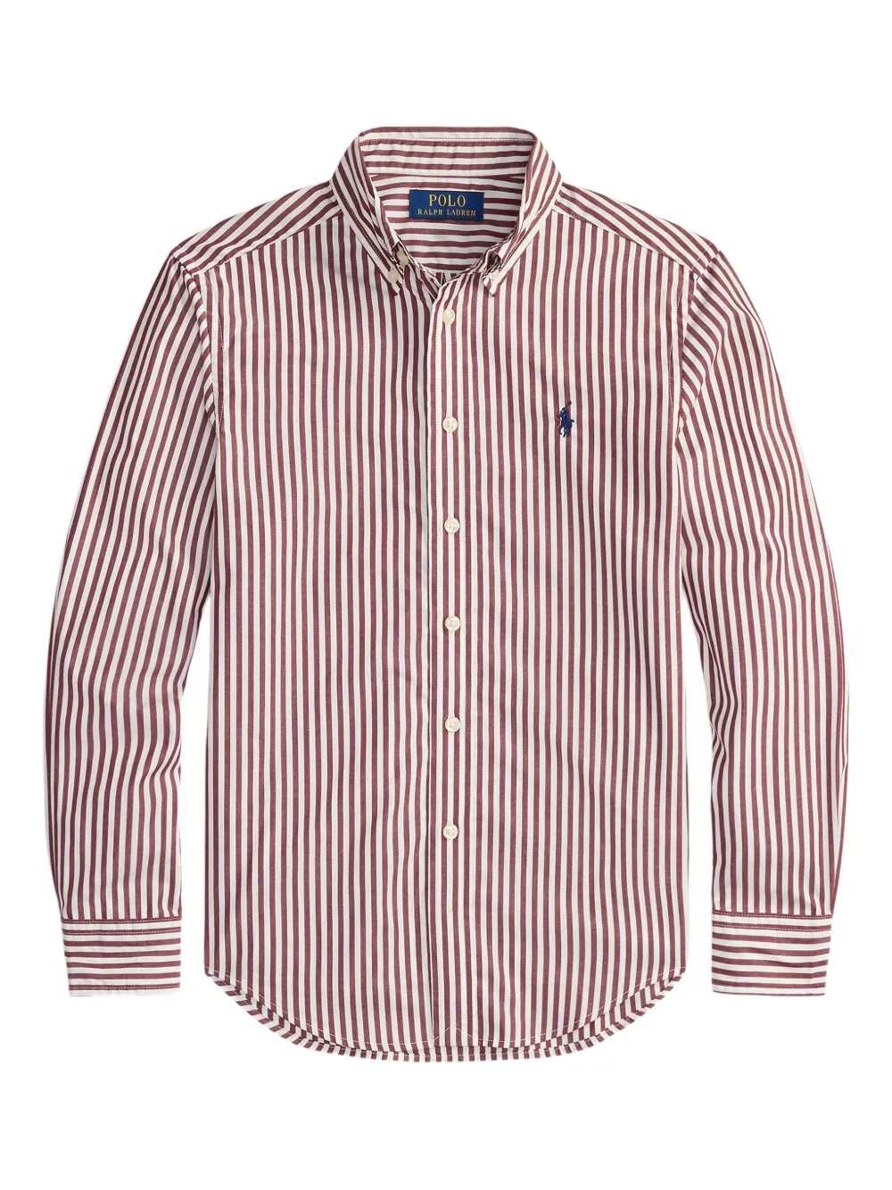 POLO RALPH LAUREN KIDS striped poplin shirt Rood