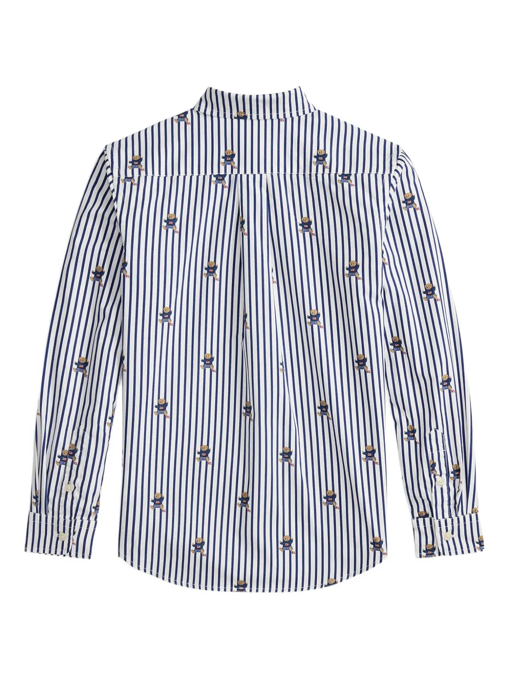 POLO RALPH LAUREN KIDS Gestreept shirt met beerprint Wit