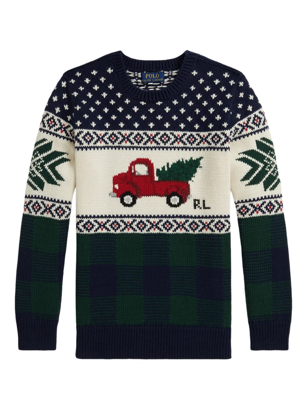 POLO RALPH LAUREN KIDS パターン セーター - ブルー POLO RALPH LAUREN KIDS パターン セーター - ブルー