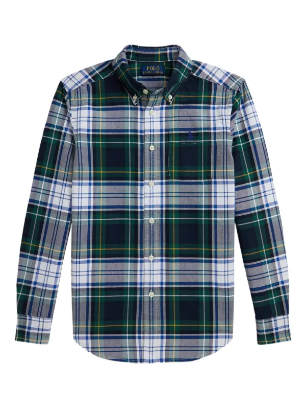 POLO RALPH LAUREN KIDS plaid Oxford shirt