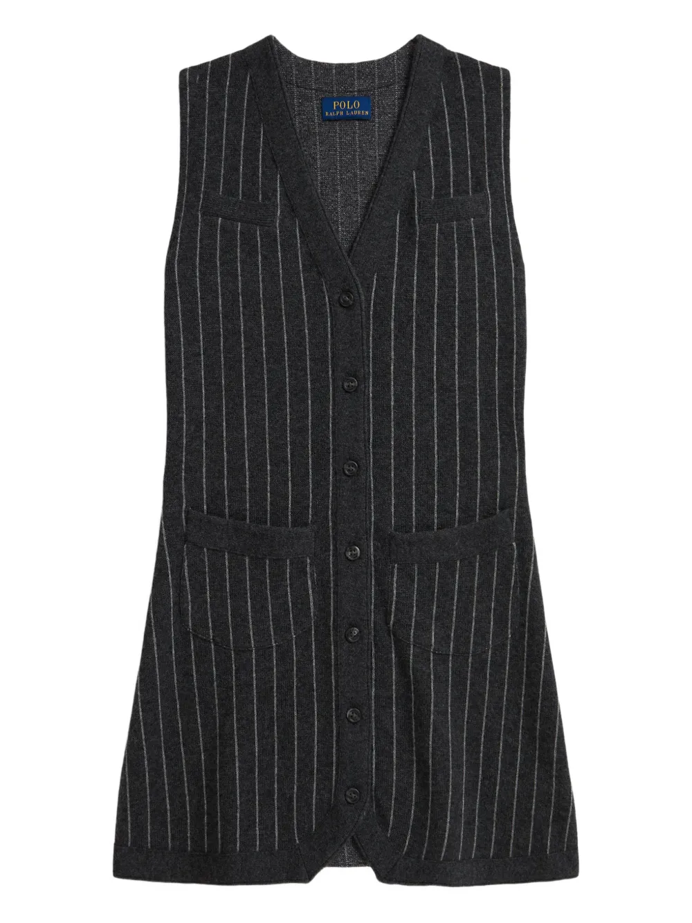 POLO RALPH LAUREN KIDS pinstriped sleeveless dress - Grey