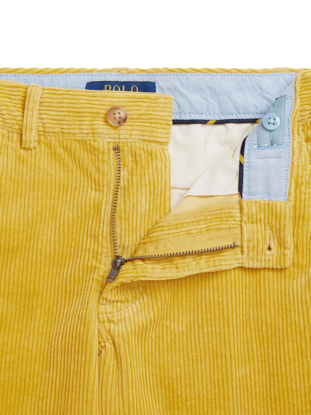 POLO RALPH LAUREN KIDS Ribfluwelen broek met vlakken Geel