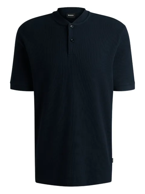 BOSS Camisa Henley de tricô leve