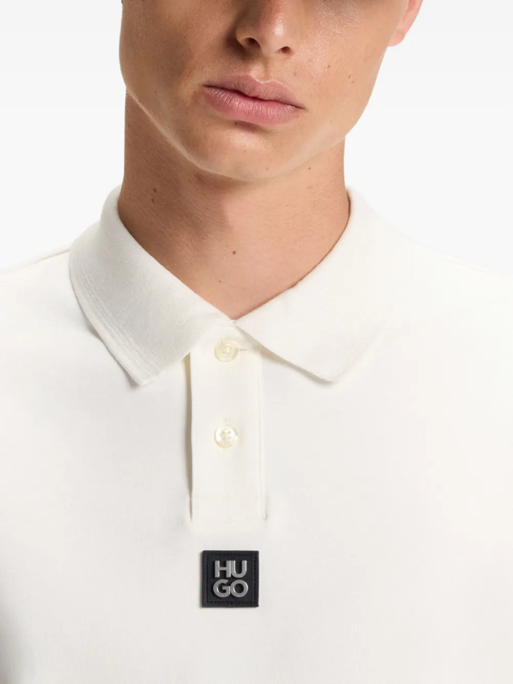 Hugo Boss Poloshirt Mit Logo-patch In White
