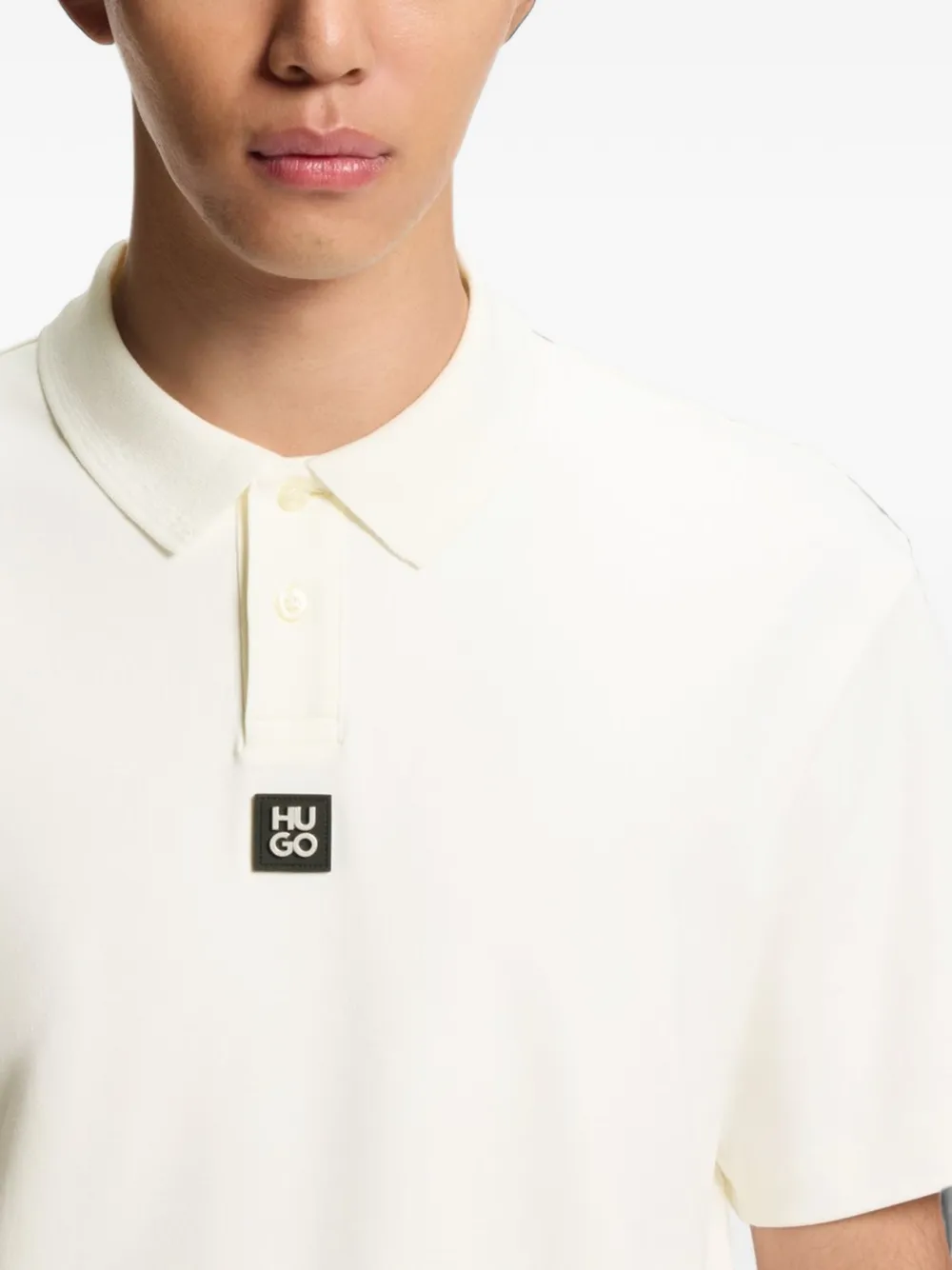 HUGO Poloshirt met logopatch Beige
