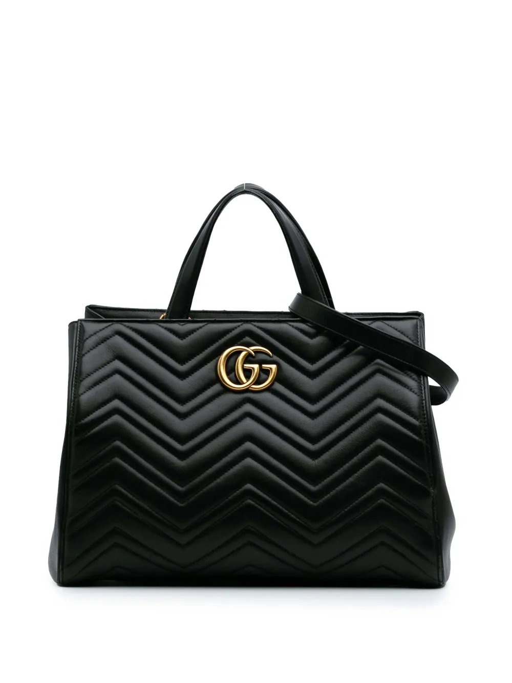 Gucci Pre-Owned 2016-2024 GG Marmont Matelasse Leather satchel | Black | Image 1