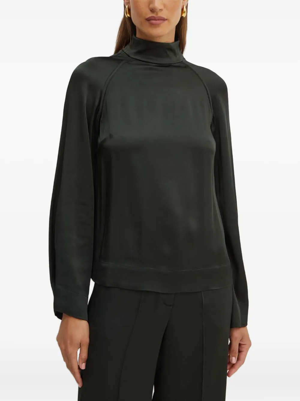 Liviana Conti mock-neck raglan-sleeve blouse | Black | Image 1