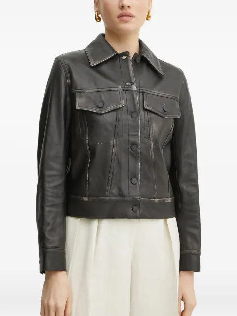 Liviana Conti button-fastening leather jacket