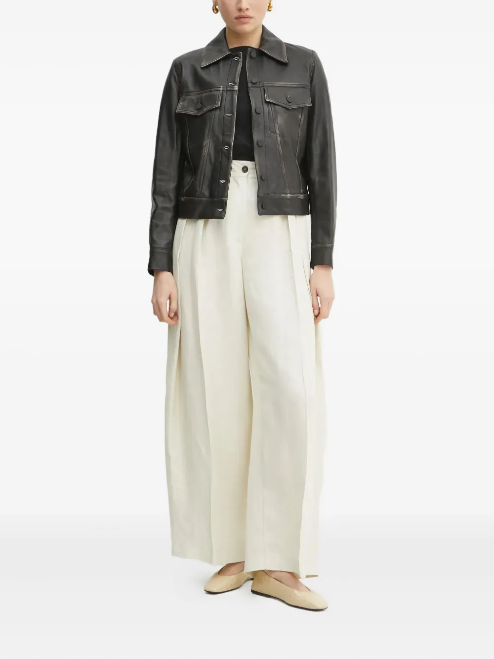Liviana Conti button-fastening leather jacket | Leather Jackets | Image 2