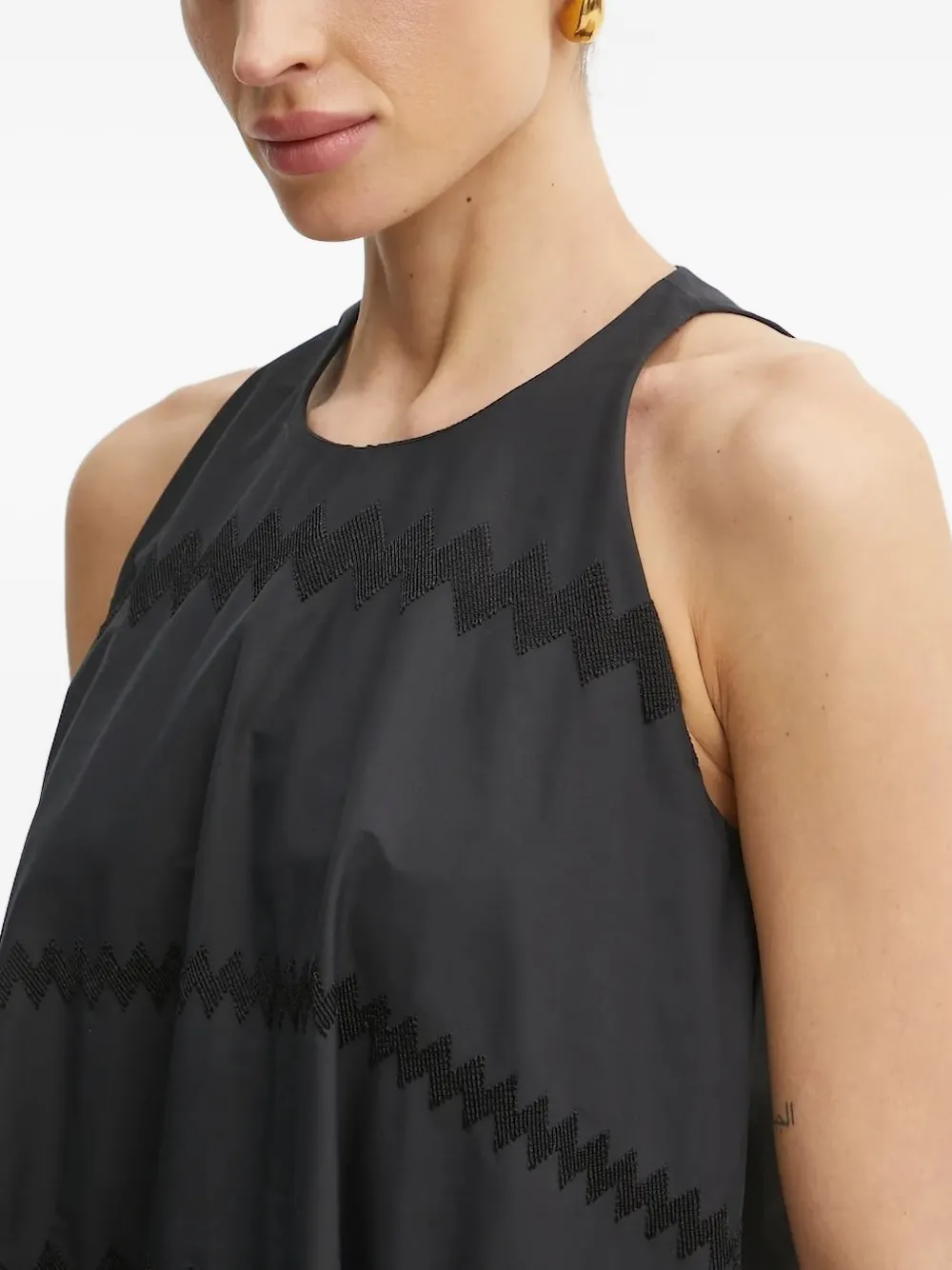 Liviana Conti Jurk met zigzag-patroon Zwart