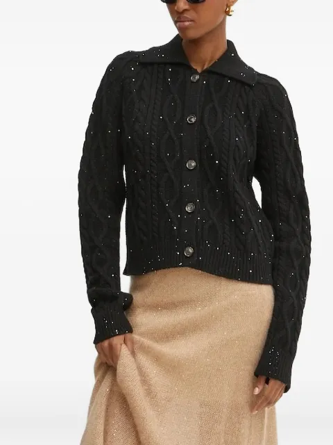 Liviana Conti sequin-embellished cable-knit cardigan