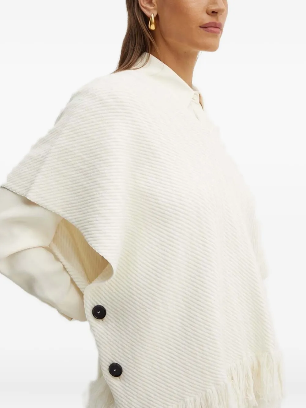 Liviana Conti Poncho met franje Beige