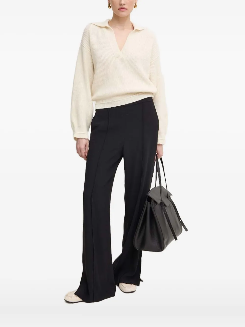 Liviana Conti polo-neck ribbed sweater | Neutrals | Image 1