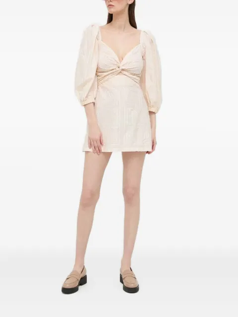 Liviana Conti puff-sleeve embroidered mini dress