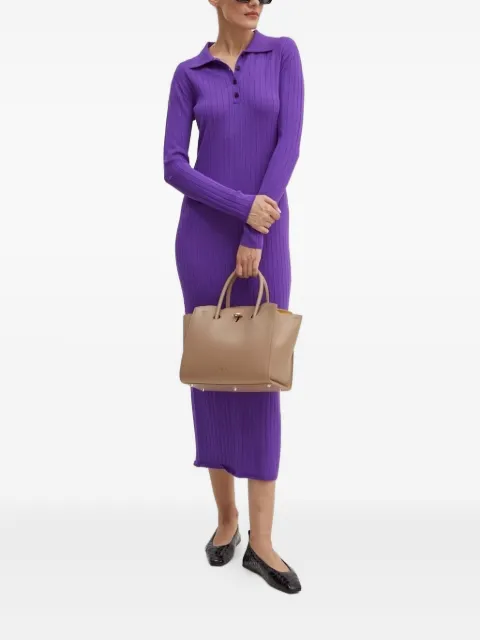 Liviana Conti ribbed polo midi dress