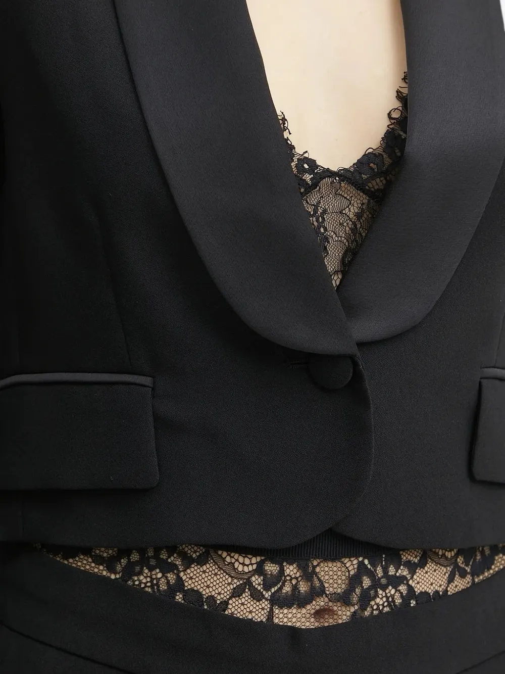 Ermanno Scervino Satin-lapel Jacket In Black