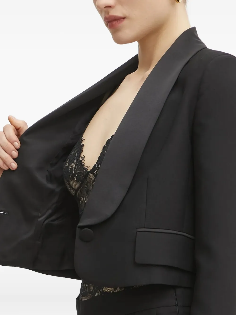 Ermanno Scervino Satin-lapel Jacket In Black