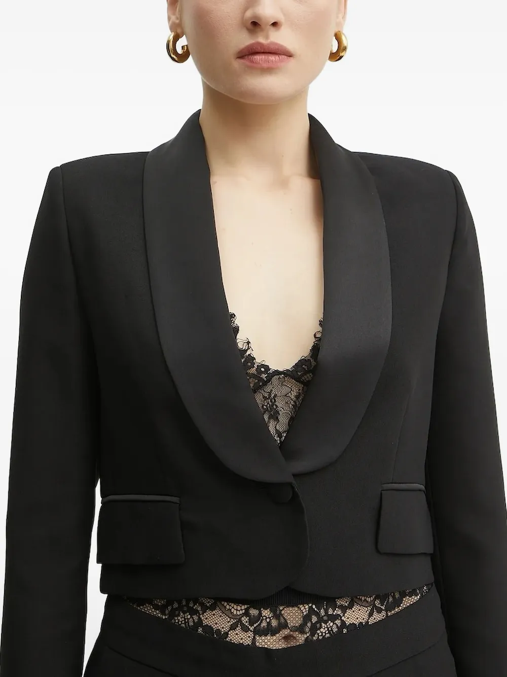 Ermanno Scervino Satin-lapel Jacket In Black