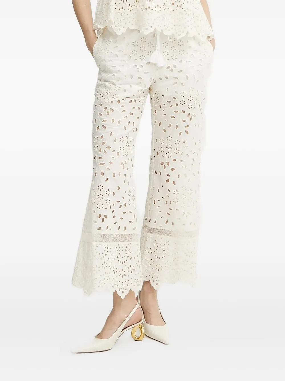 Ermanno Scervino Broek met kant Wit