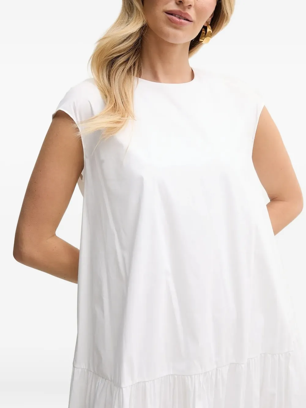 Liviana Conti Gelaagde jurk met kapmouwen Wit