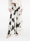 Liviana Conti rose-print palazzo pants - White