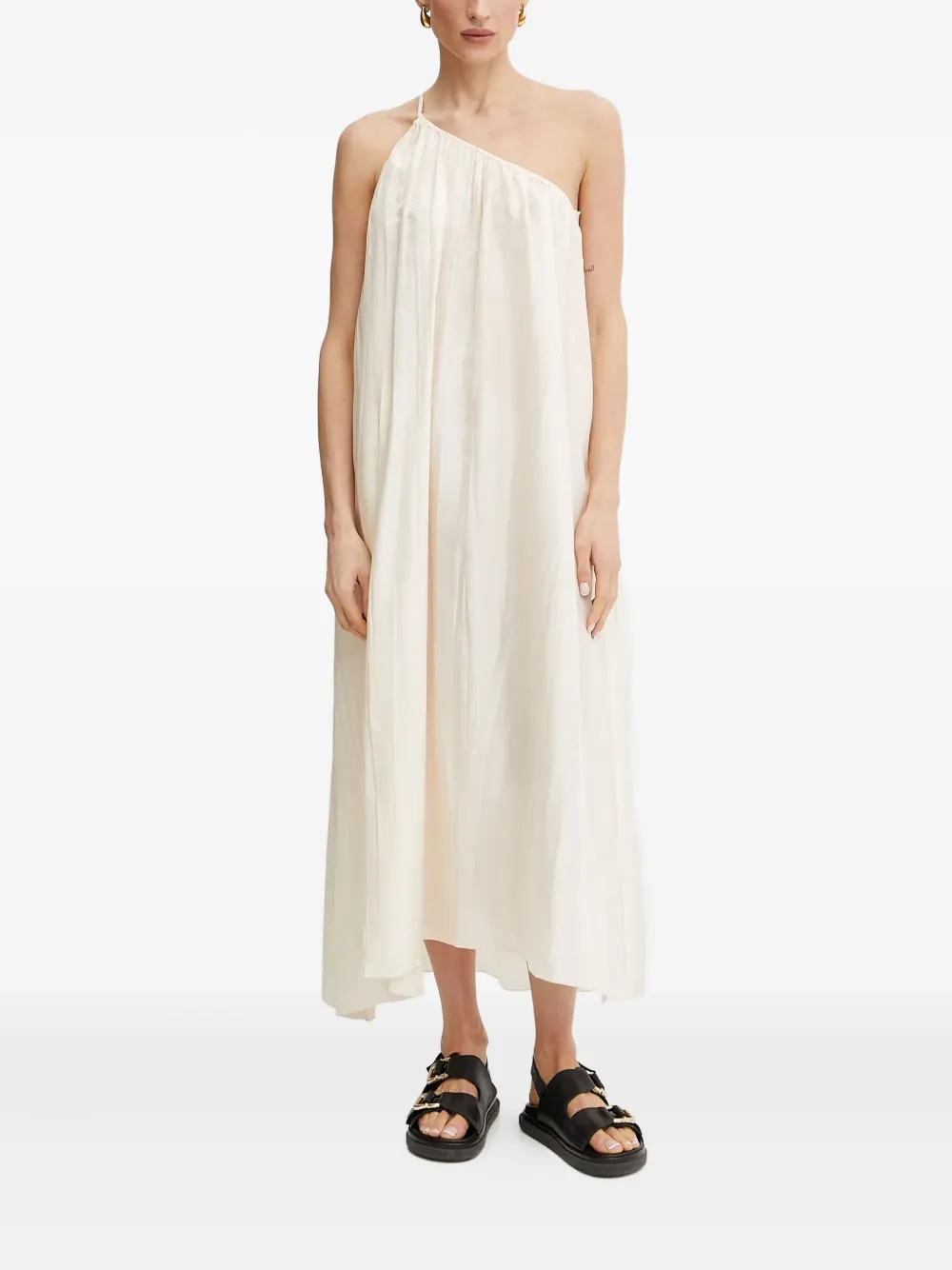 Liviana Conti Jeanne one-shoulder gathered dress | White | Image 1