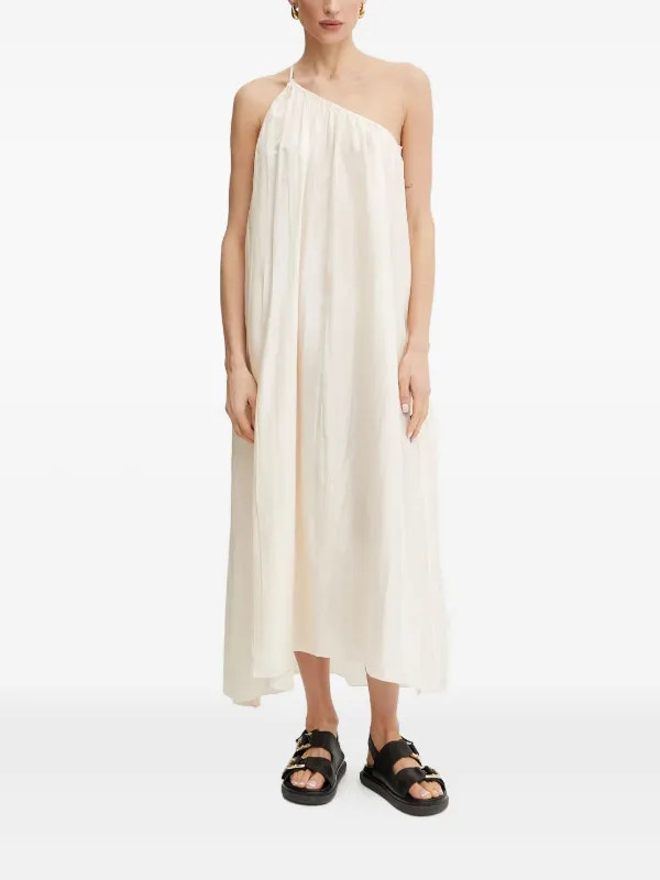 one shoulder gathered dress Susana Monaco One Shoulder Gathered Dress in Black