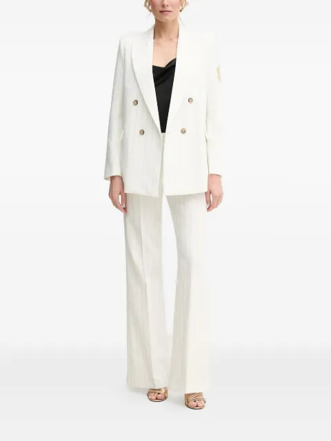 Ermanno Scervino pinstripe-pattern logo-patch blazer