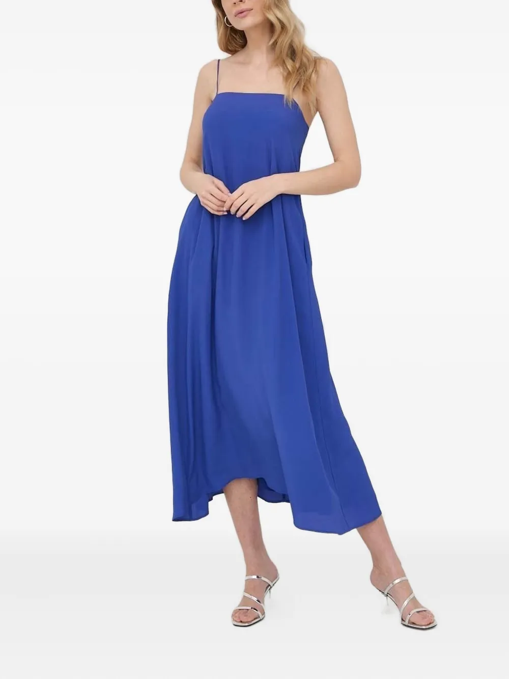 Liviana Conti Midi-jurk met vierkante hals - Blauw