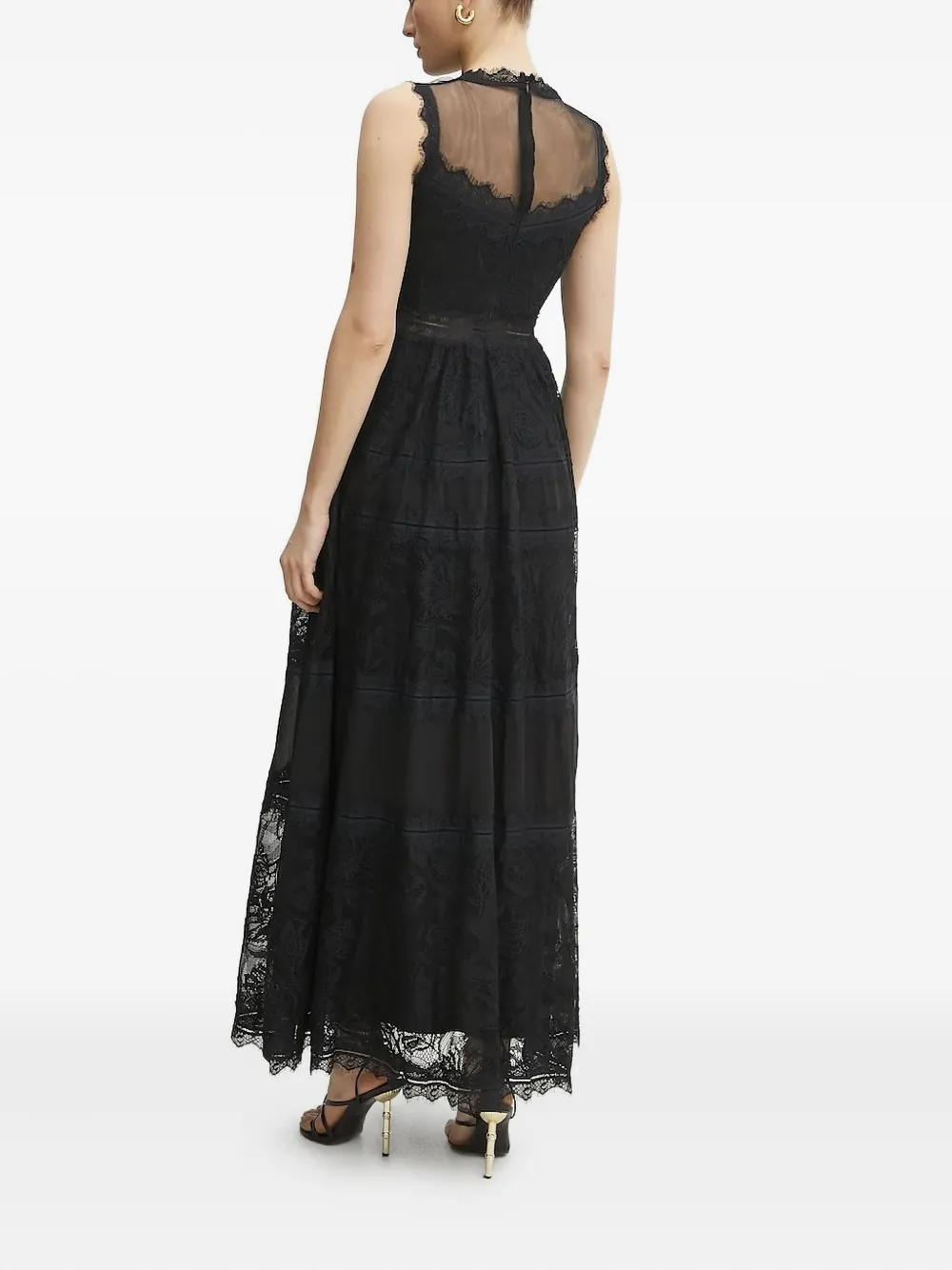 Ermanno Scervino high-neck lace maxi dress Zwart