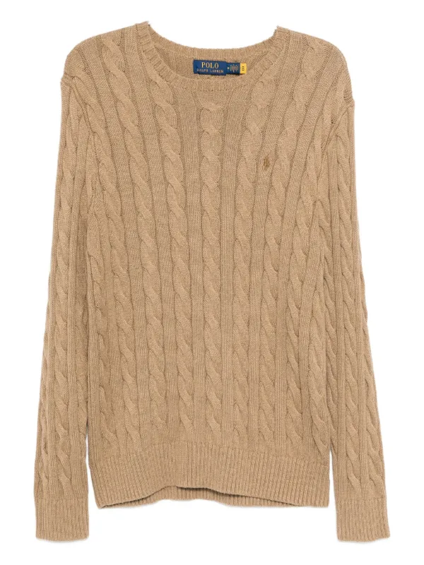 Polo Ralph Lauren Cotton Cable-knit Jumper in Brown