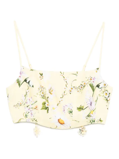 Camilla floral-print cropped top
