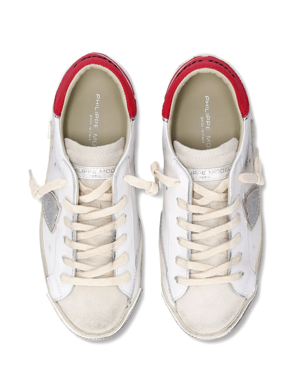 Philippe Model Paris distressed leather low-top sneakers White
