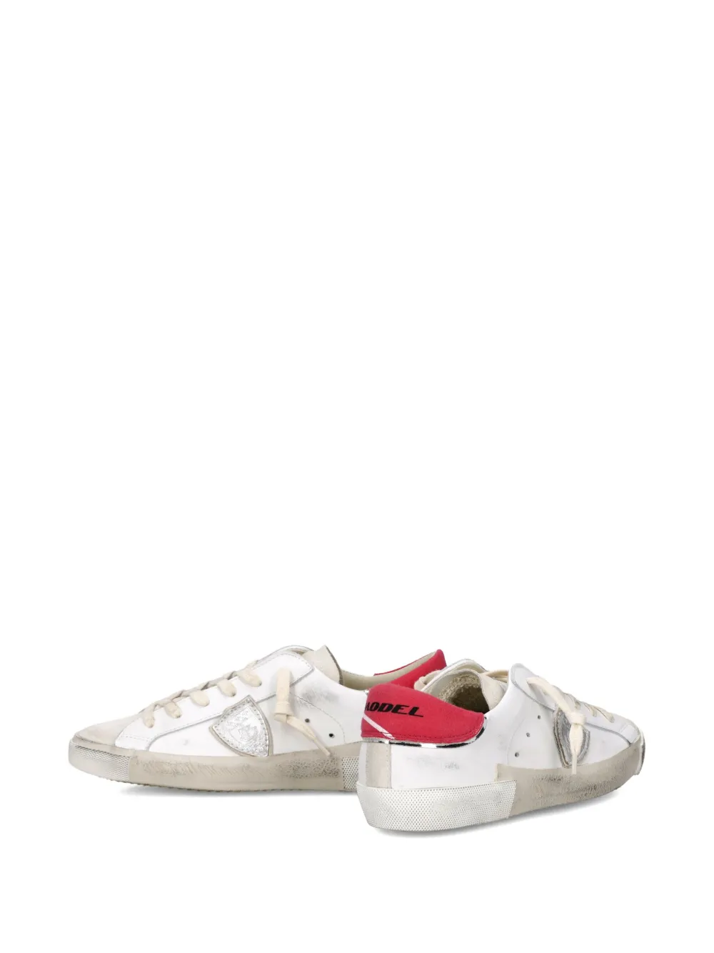 Philippe Model Paris distressed leather low-top sneakers White