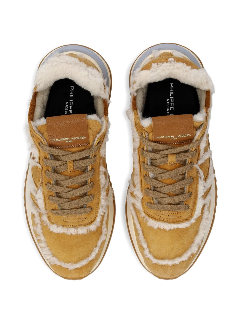 Philippe Model Paris Tropez 2.1 shearling-trim running sneakers Brown