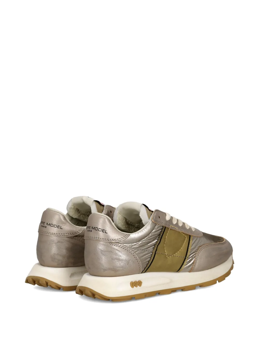 Philippe Model Paris metallic panel sneakers Neutrals