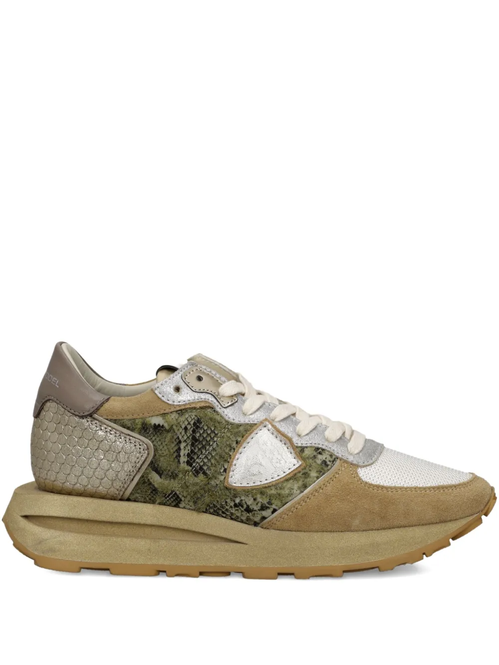 Philippe Model Paris snakeskin-detailed trainers Green