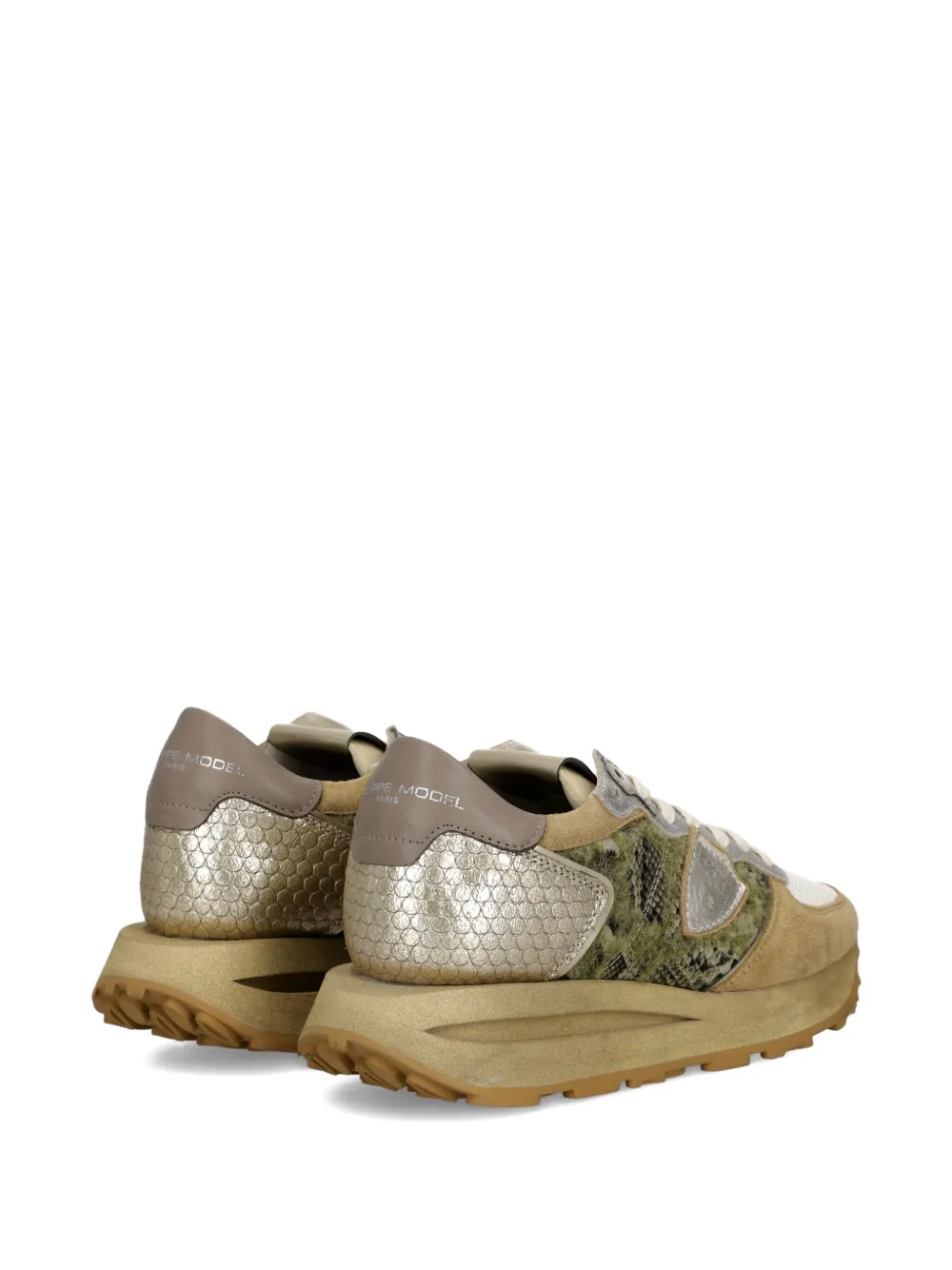 Philippe Model Paris snakeskin-detailed trainers Green