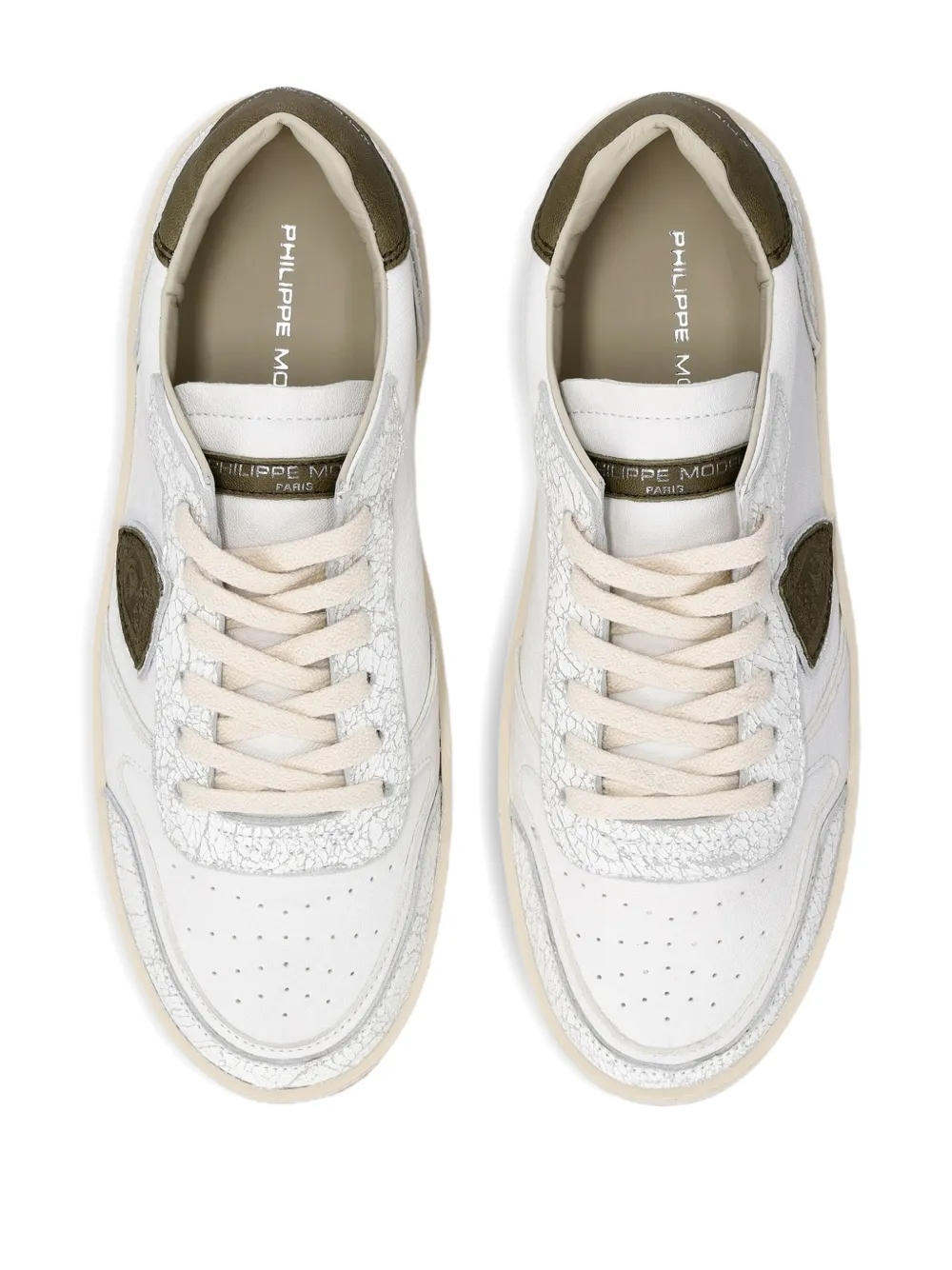 Philippe Model Paris Nice sneakers met leren vlakken Wit