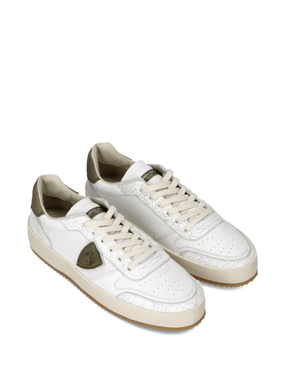 Philippe Model Paris Nice sneakers met leren vlakken Wit
