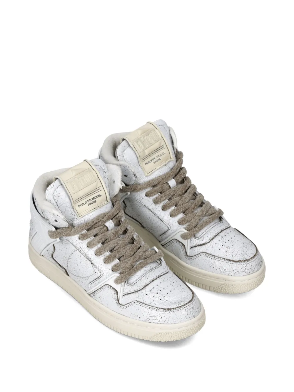 Philippe Model Paris textured high-top sneakers White