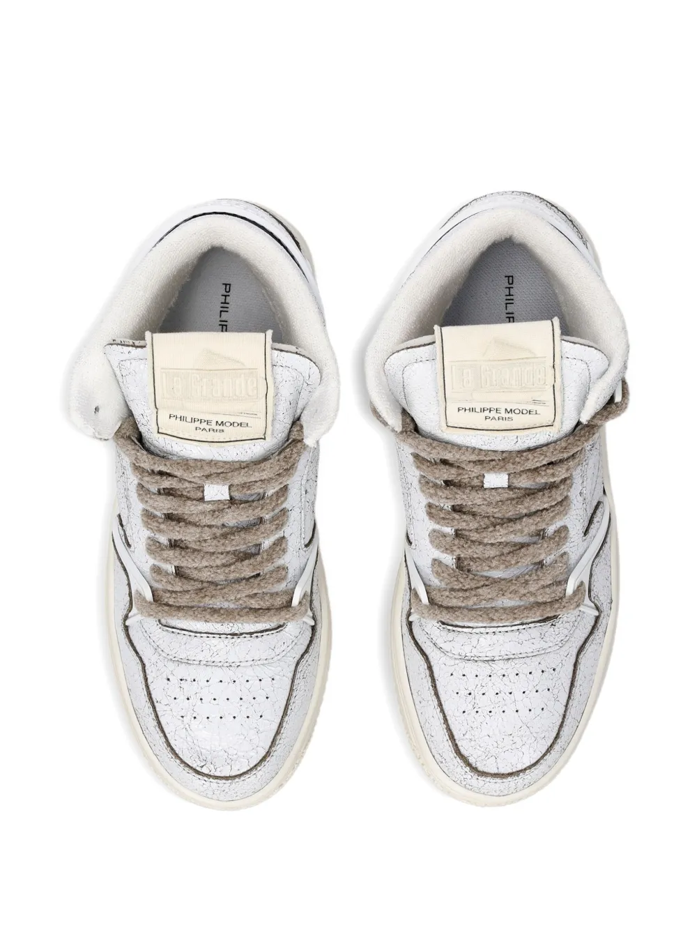Philippe Model Paris textured high-top sneakers White