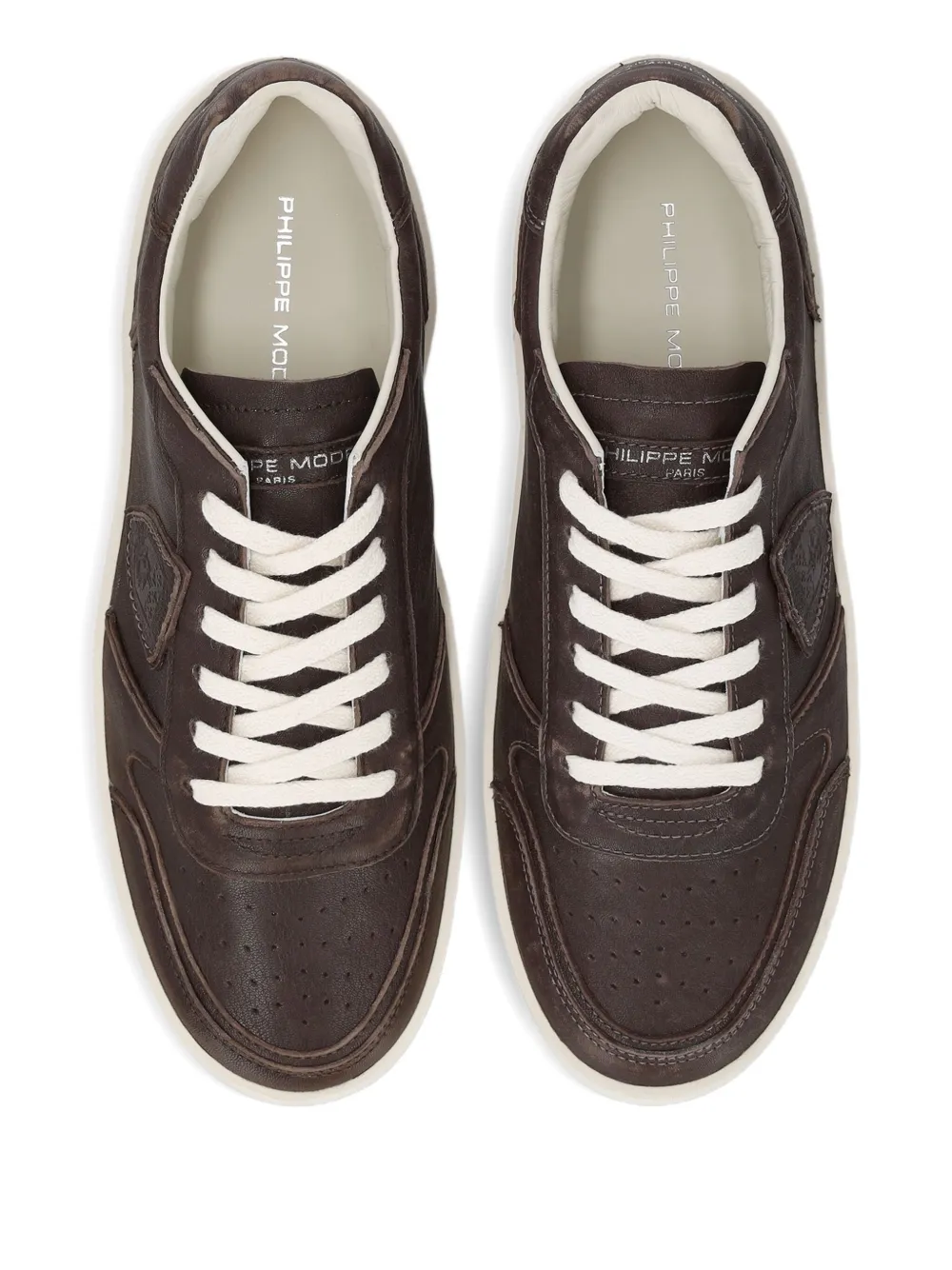 Philippe Model Paris leather low-top sneakers Brown