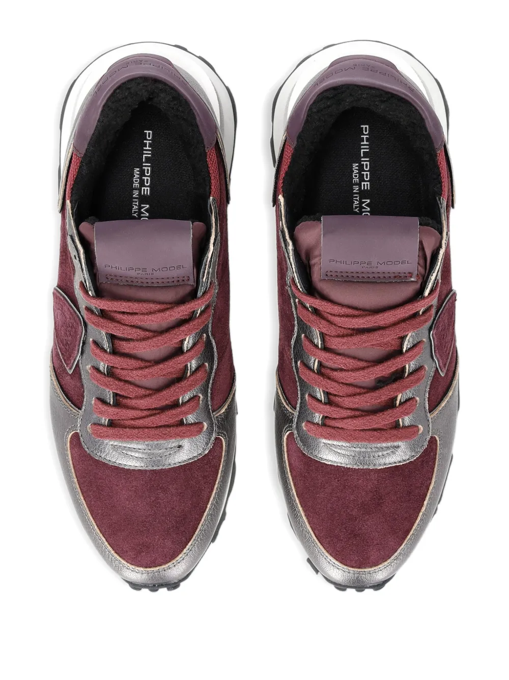 Philippe Model Paris metallic running sneakers Red