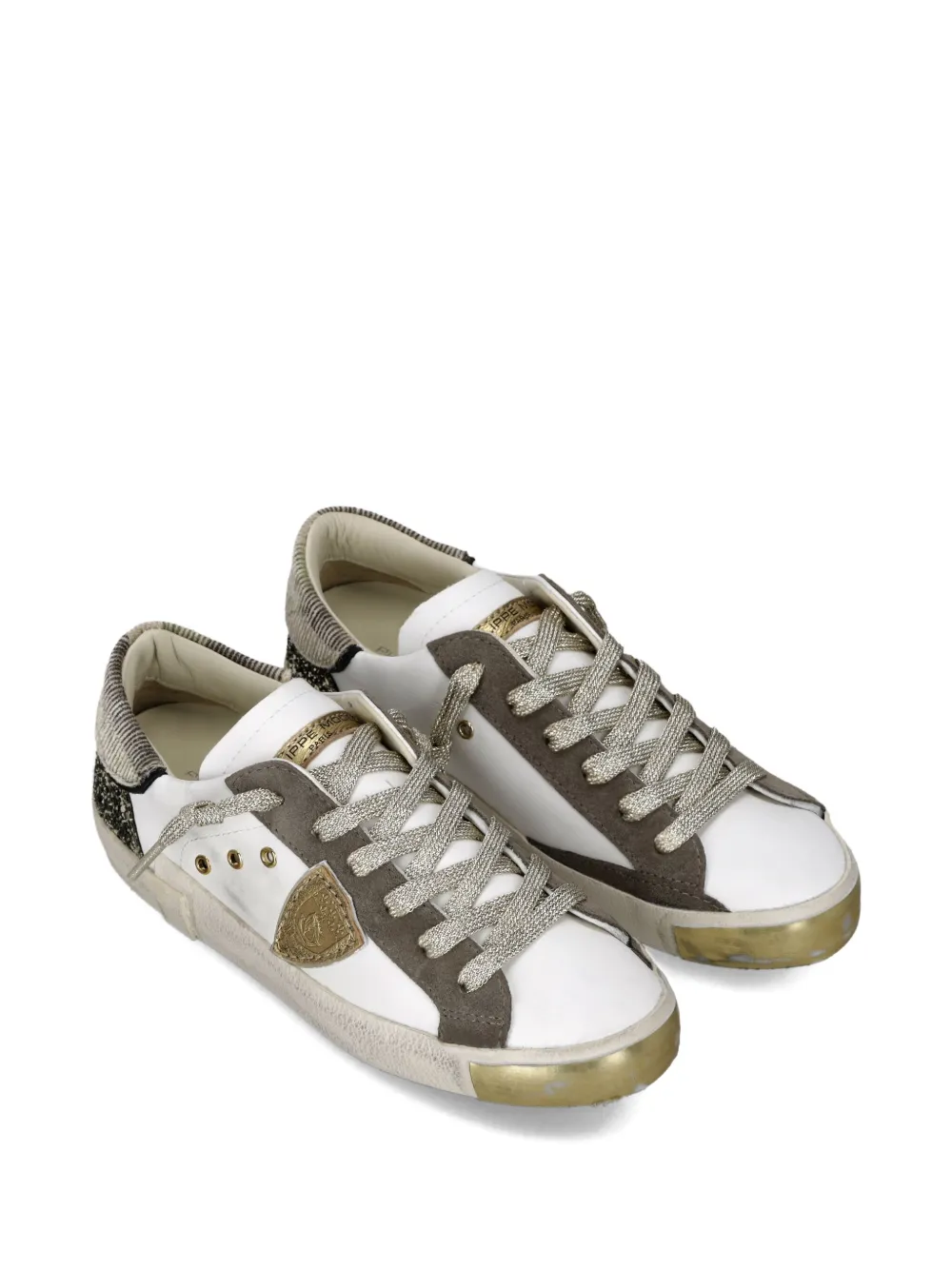 Philippe Model Paris Gerafelde leren sneakers - Wit