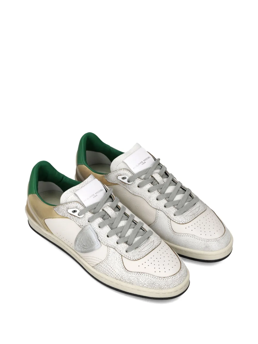 Philippe Model Paris Nice textured leather sneakers White